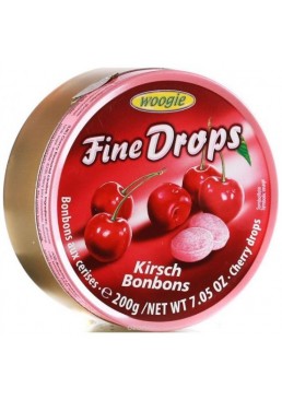 Леденцы Woogie Fine Drops Kirskh Bonbons со вкусом Вишня, 200 г