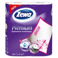 Бумажные полотенца Zewa Premium 2-слойные Декор Белые, 2 шт