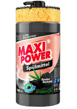 Средство для мытья посуды Maxi Power Черный уголь, 1 л