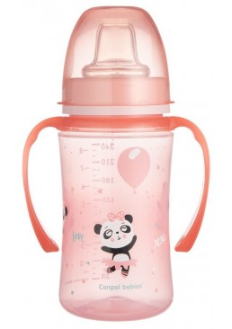 Кружка-непроливайка EasyStart Canpol babies Розовые зверьки (c 6 месяцев), 240 мл