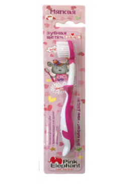 Детская зубная щетка Pink Elephant Шиншилла Мила для 3 - 6 лет, 1 шт