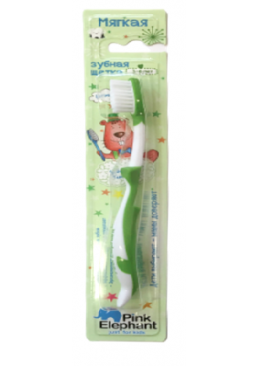 Дитяча зубна щітка Pink Elephant Бобер Тема для 3 - 6 років, 1 шт