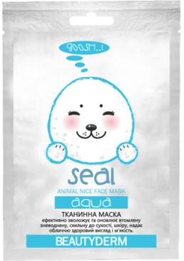 Тканевая маска для лица BeautyDerm Animal Seal Aqva Увлажняющая, 25 мл