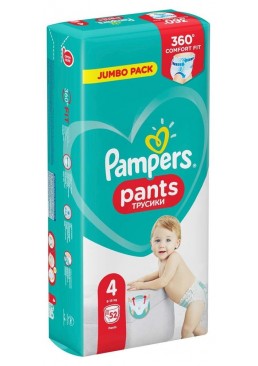 Підгузки-трусики Pampers Pants Розмір 4 (9-15 кг), 52 шт