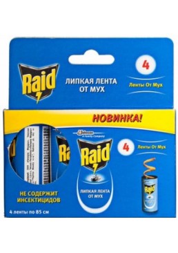 Липкая лента от мух Raid, 4 шт
