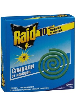 Спирали от комаров Raid, 10 шт