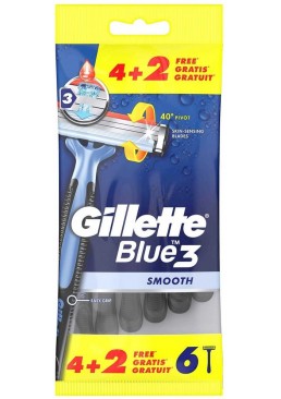 Одноразовые бритвенные станки Gillette Blue 3 Smooth, 6 шт
