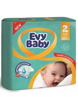 Підгузки дитячі Evy Baby Mini Standart 2 (3-6 кг), 80 шт