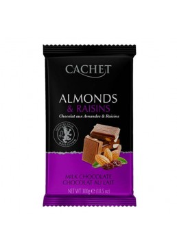 Молочный шоколад с изюмом и миндалем Cachet Milk Chocolate 300 г