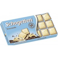 Шоколад Schogetten Stracciatella білий з шматочками зерен какао, 100 г