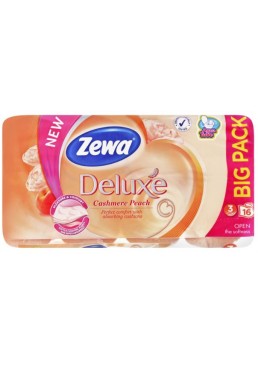 Туалетний папір Zewa Deluxe аромат персик тришарова, 16 рулонів