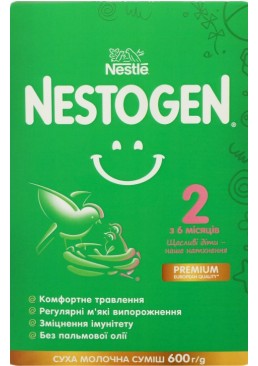 Суха молочна суміш Nestogen 2 з лактобактеріями L. Reuteri для дітей з 6 місяців, 600 г