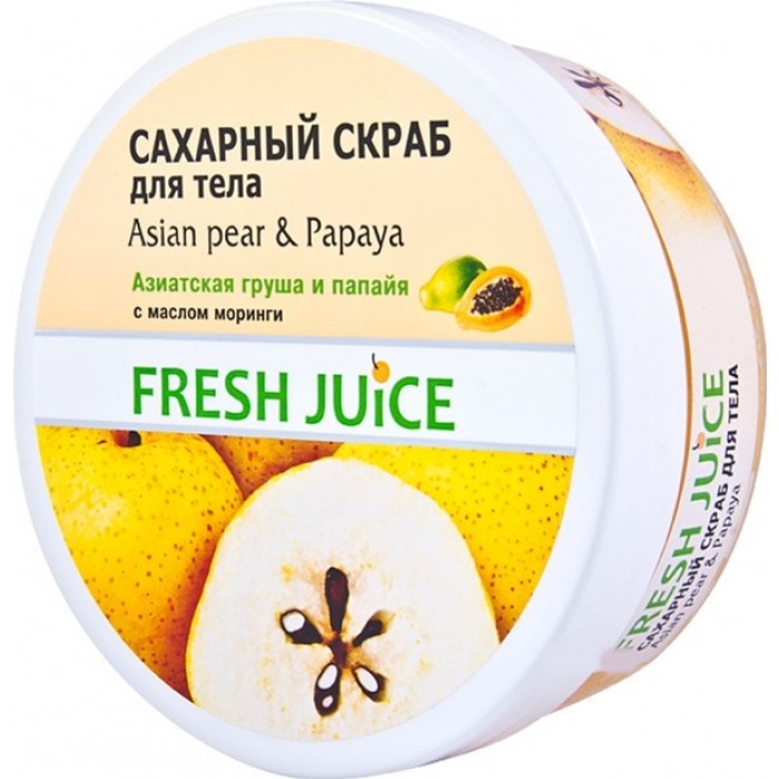 Сахарный скраб для тела Fresh Juice Asian Pear & Papaya, 225 мл - 