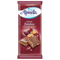 Шоколад Alpinella молочний c арахісом та родзинками 90 г