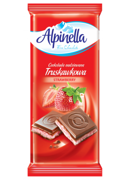 Шоколад Alpinella молочний з полуницею 100 г