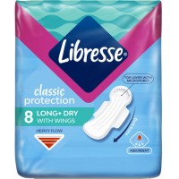 Гигиенические прокладки Libresse Classic Protection Long Dry Поверхность сеточка, 8 шт