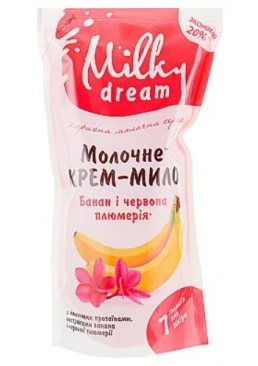 Крем-мило Milky Dream Банан і червона плюмерія в запасці, 1 л