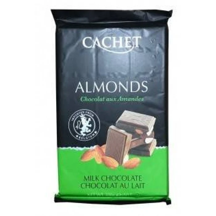 Шоколад молочный с миндалём Cachet Almonds 300г - 