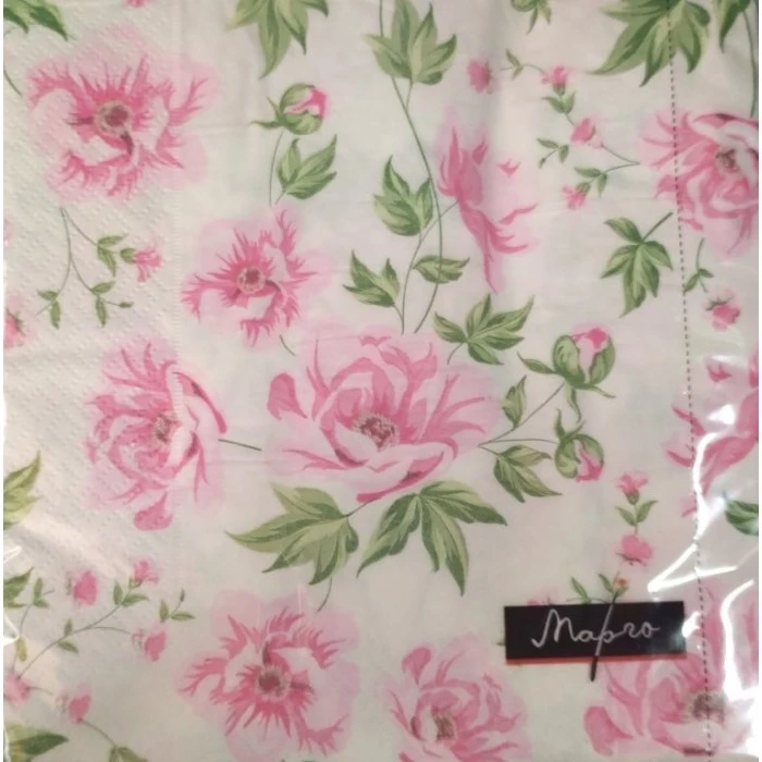 Салфетки столовые сервировочные Марго 3-х слойные, рисунок 7, 20 шт - 