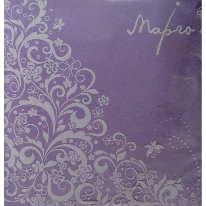 Серветки столові Марго 3-х шарові Фіолет, 20 шт - 