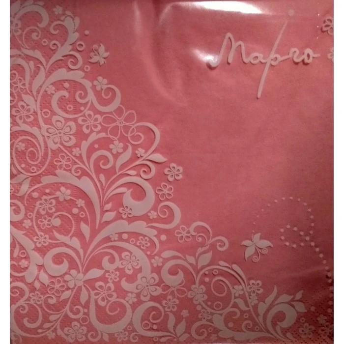 Серветки столові Марго 3-х шарові Рожеві, 20 шт - 