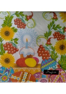 Серветки столові Марго 3-х шарові Великодня свіча, 18 шт