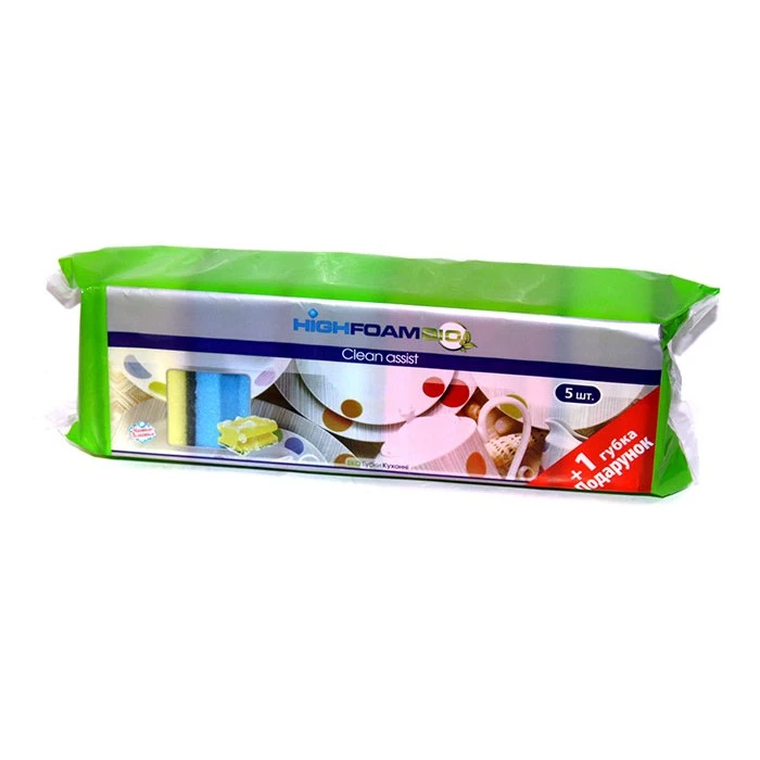 Губка для посуду High Foam Clean Assist, 5 + 1 шт - 
