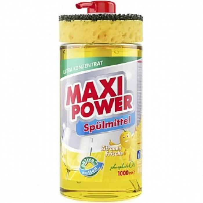 Средство для мытья посуды Maxi Power Лимон, 1 л  - 