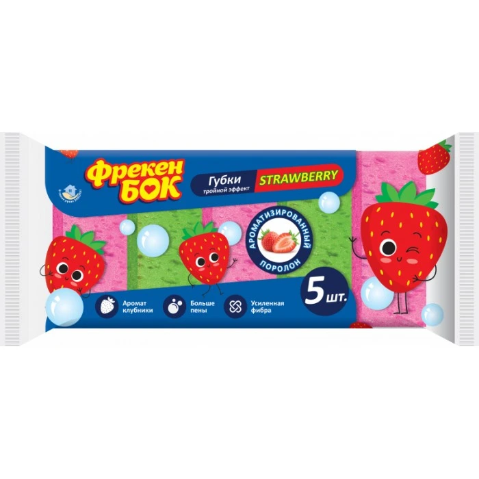 Губки кухонные Фрекен Бок Strawberry, 5 шт - 