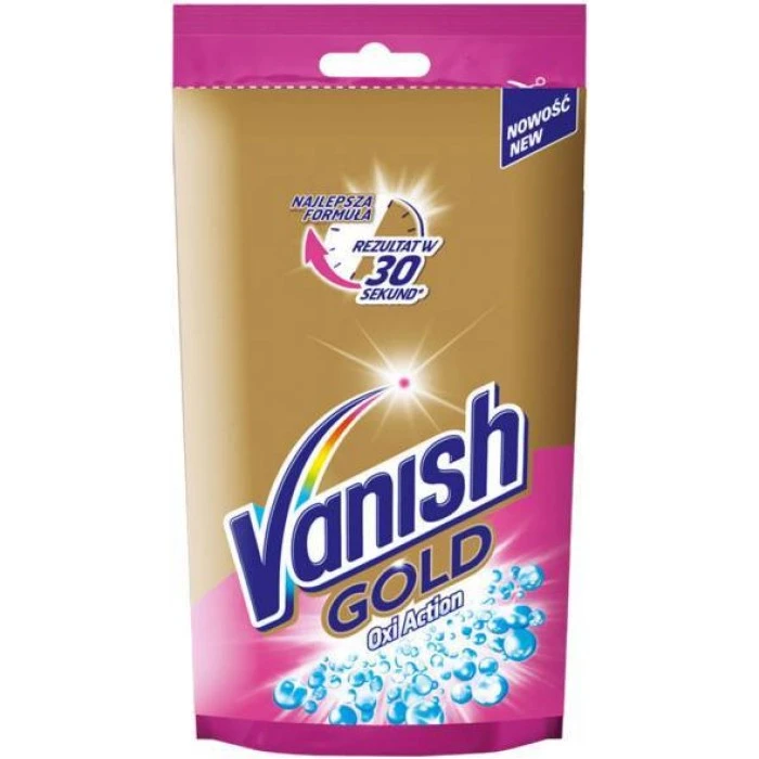 Пятновыводитель жидкий для тканей Vanish Gold Oxi Action для цветного белья, 100 мл (саше) - 