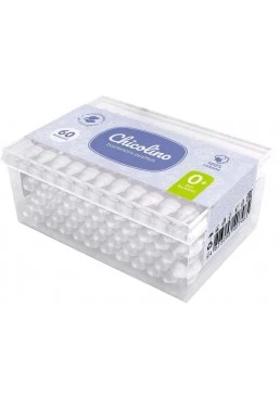 Детские ватные палочки Chicolino с ограничителем, 60 шт