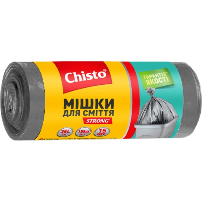 Пакети для мусора Chisto Strong крепкие 35 л, 15 шт  - 