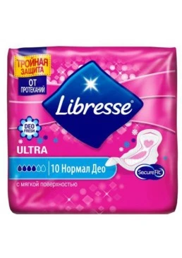 Прокладки гигиенические с ароматом Libresse Ultra Thin Normal Deo, 10 шт