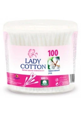 Ватяні палички в банку Lady Cotton, 100шт