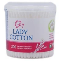 Ватяні палички Lady Cotton в пластиковій упаковці, 200 шт