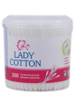 Ватяні палички Lady Cotton в пластиковій упаковці, 200 шт