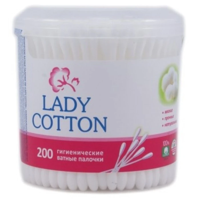 Ватные палочки Lady Cotton в пластиковой упаковке, 200 шт - 