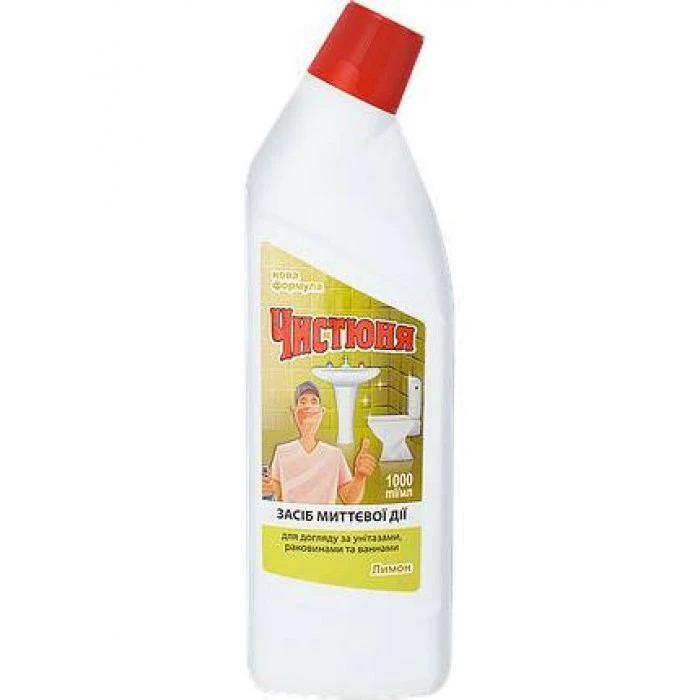 Засіб по догляду за унітазами Чистюня Лимон, 1 л - 