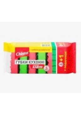 Губка для посуду Chisto Кавун, 5 + 1 шт