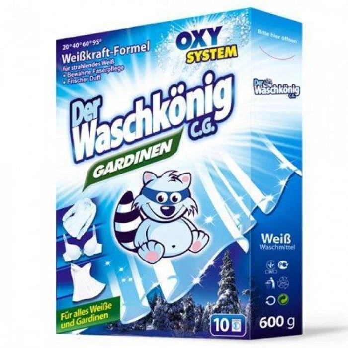 Пральний порошок Der Waschkonig для штор, гардин і тюлі, 600г - 