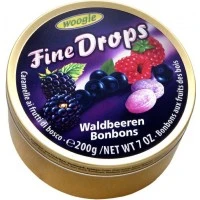 Льодяники Woogie Fine Drops Waldbeeren зі смаком лісових ягід, 200 г