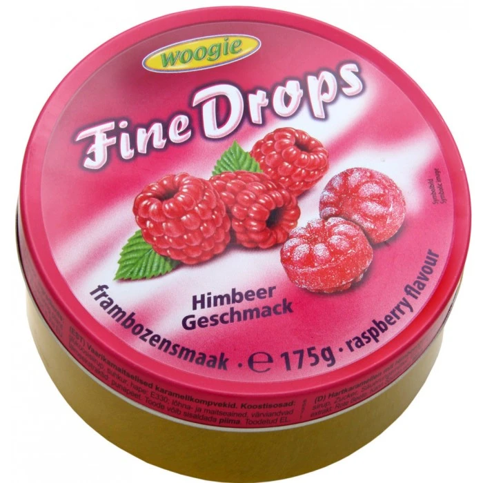 Льодяники Woogie Fine Drops Geschmack зі смаком малини, 200 г - 