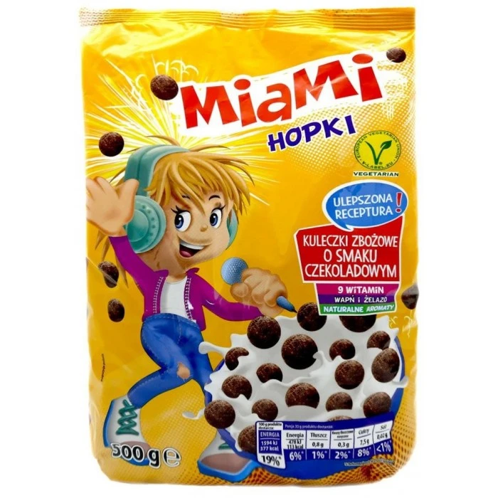 Сухий сніданок Hopki Miami шоколадні кульки, 500 г - 