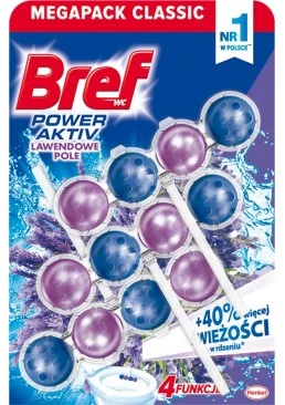 Підвісний блок для туалету Bref Power Aktiv Свіжість лаванди, 3 х 50 г