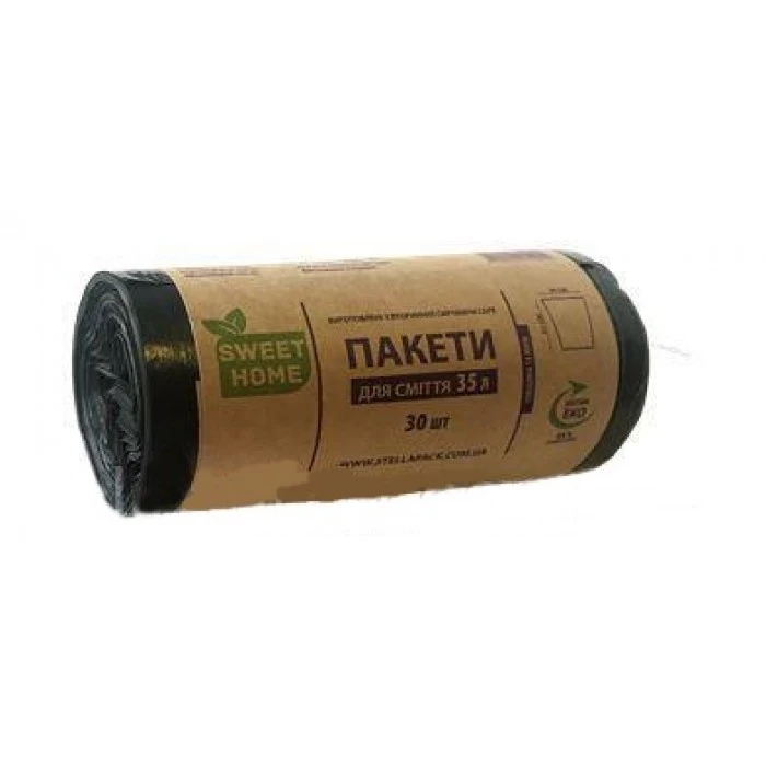 Пакеты для мусора Sweet Home черные 35 л, 30 шт - 