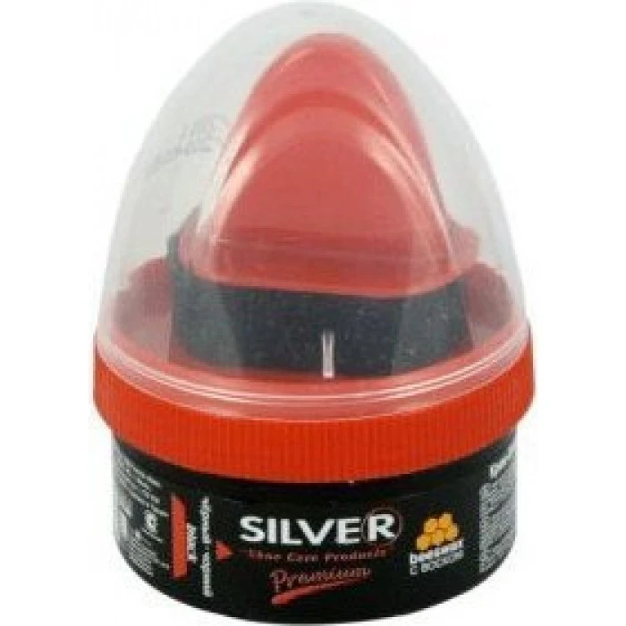 Крем-блеск для обуви Silver Premium Банка Черный, 50 мл - 