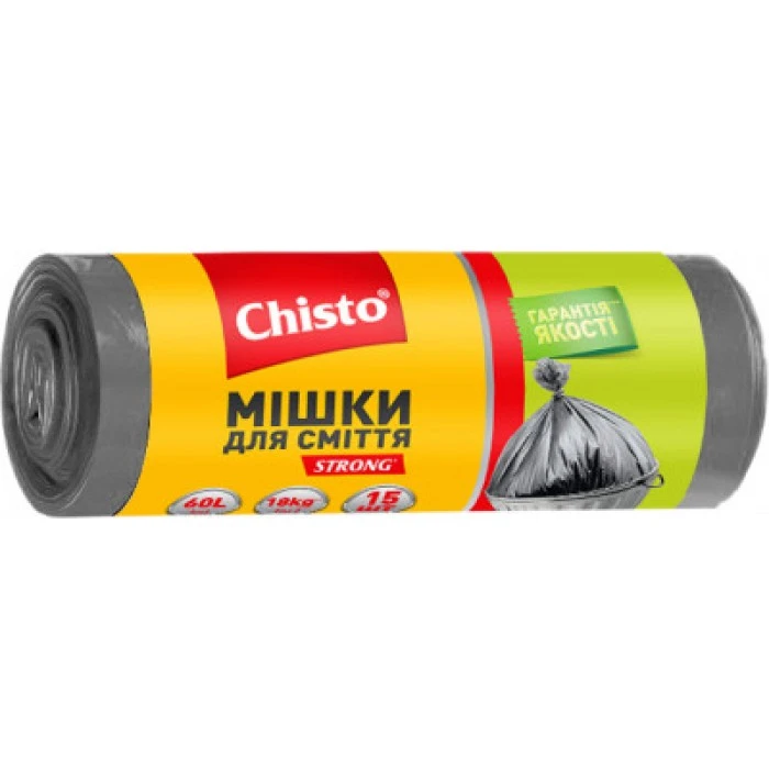 Пакеты для мусора Chisto Strong 60 л, 15 шт - 