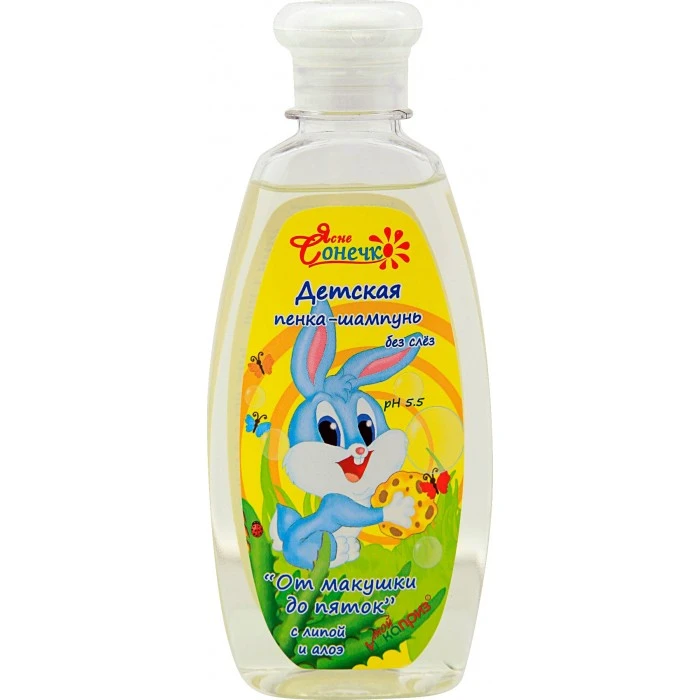 Дитяча пінка-шампунь Ясне Сонечко Від маківки до п'ят без сліз, 250 мл - 