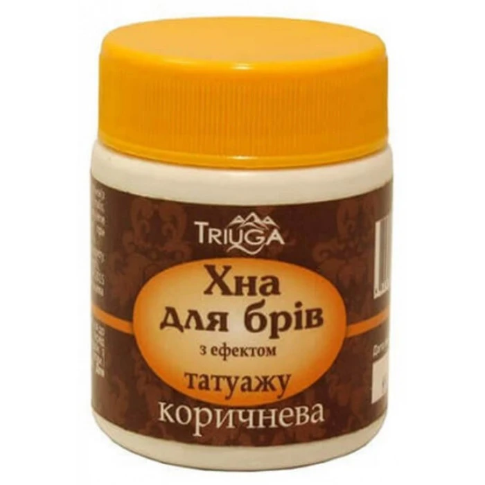 Хна для бровей Triuga с эффектом татуажа Коричневая, 20 г - 