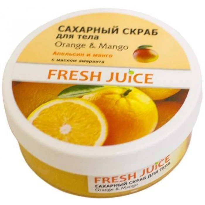 Сахарный скраб для тела Fresh Juice Orange & Mango, 225 мл - 